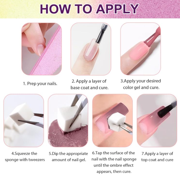 Gradient Painting Gel, 24 Gliter Colors Ombre Gel Nail Polish for Pigment Pat Silver&Gold Aura Nails, French Manicure DIY Nail Art Long-lasting No-wipe Palette B