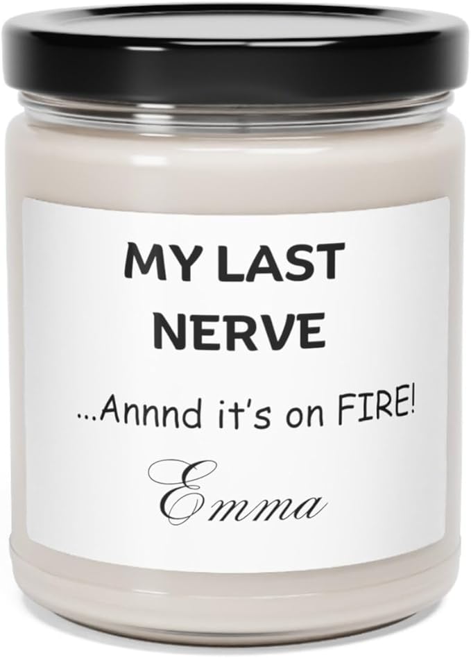 My Last Nerve Candle Gifts for Couples, Anniversary Wedding Christmas Valentines Day Birthday Gifts for Him Her, Funny Gifts for Wife Girlfriend, Soy Scented Candle for Couple Husband Wife