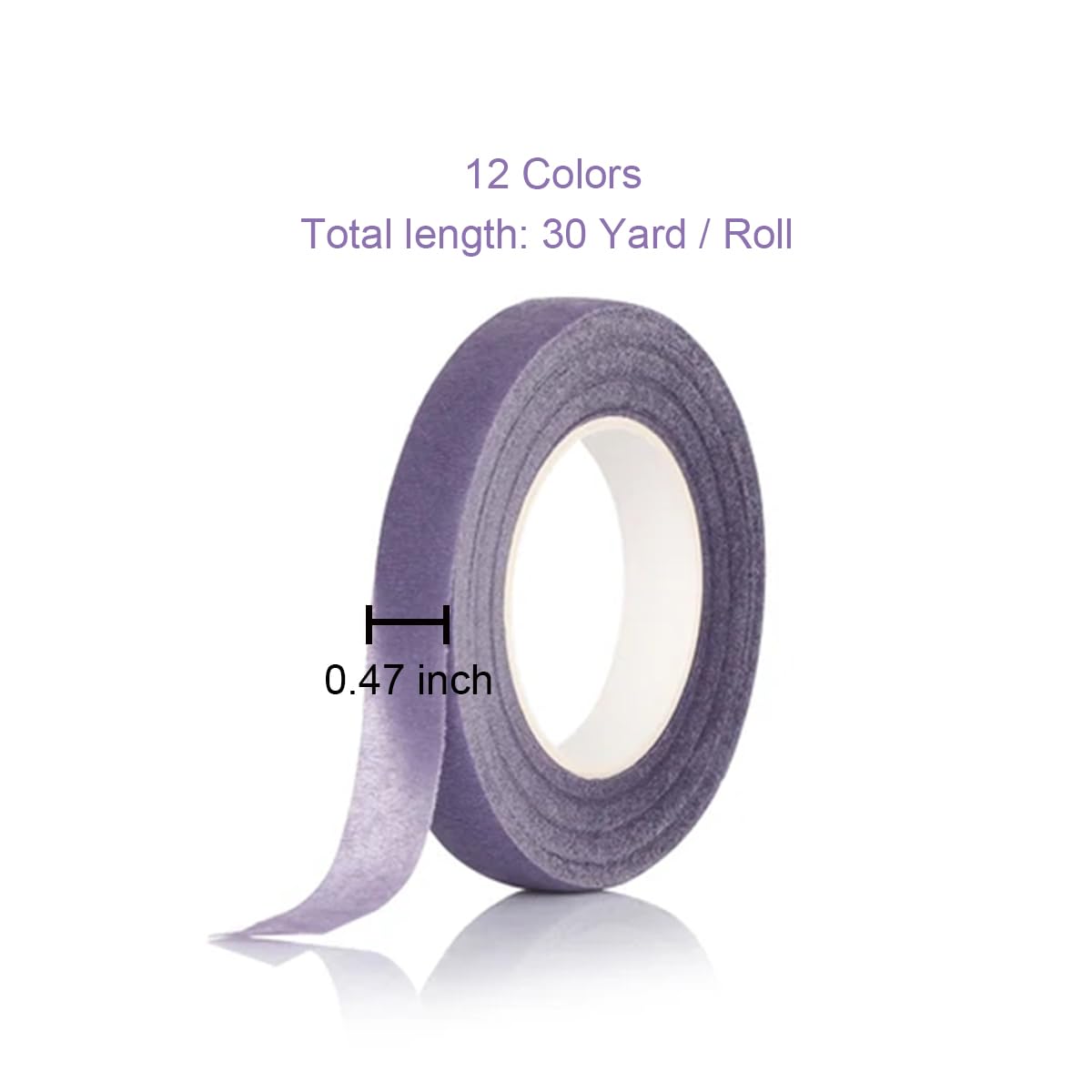 Arcemain 12 Rolls Colorful Floral Tape, Stem Wrap Tape Bouquet Wrap Tape for Bouquet Stem Wrapping, Floral Arrangement and Crafts, 0.47 Inches x 30 Yards Each Roll