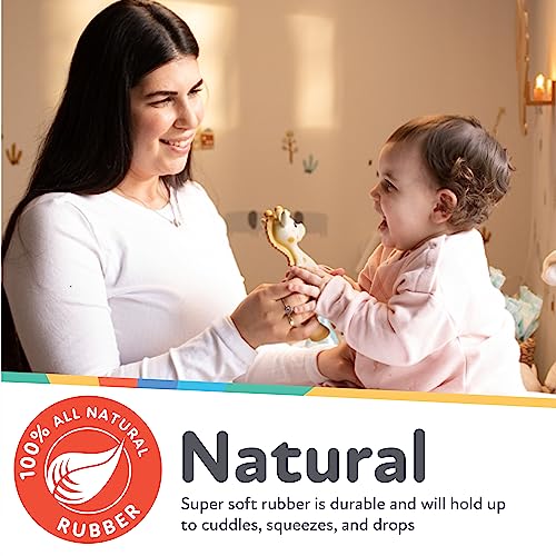 Nuby Jackie The Giraffe Natural Rubber Teether - 3+ Months - Baby Teething Toy