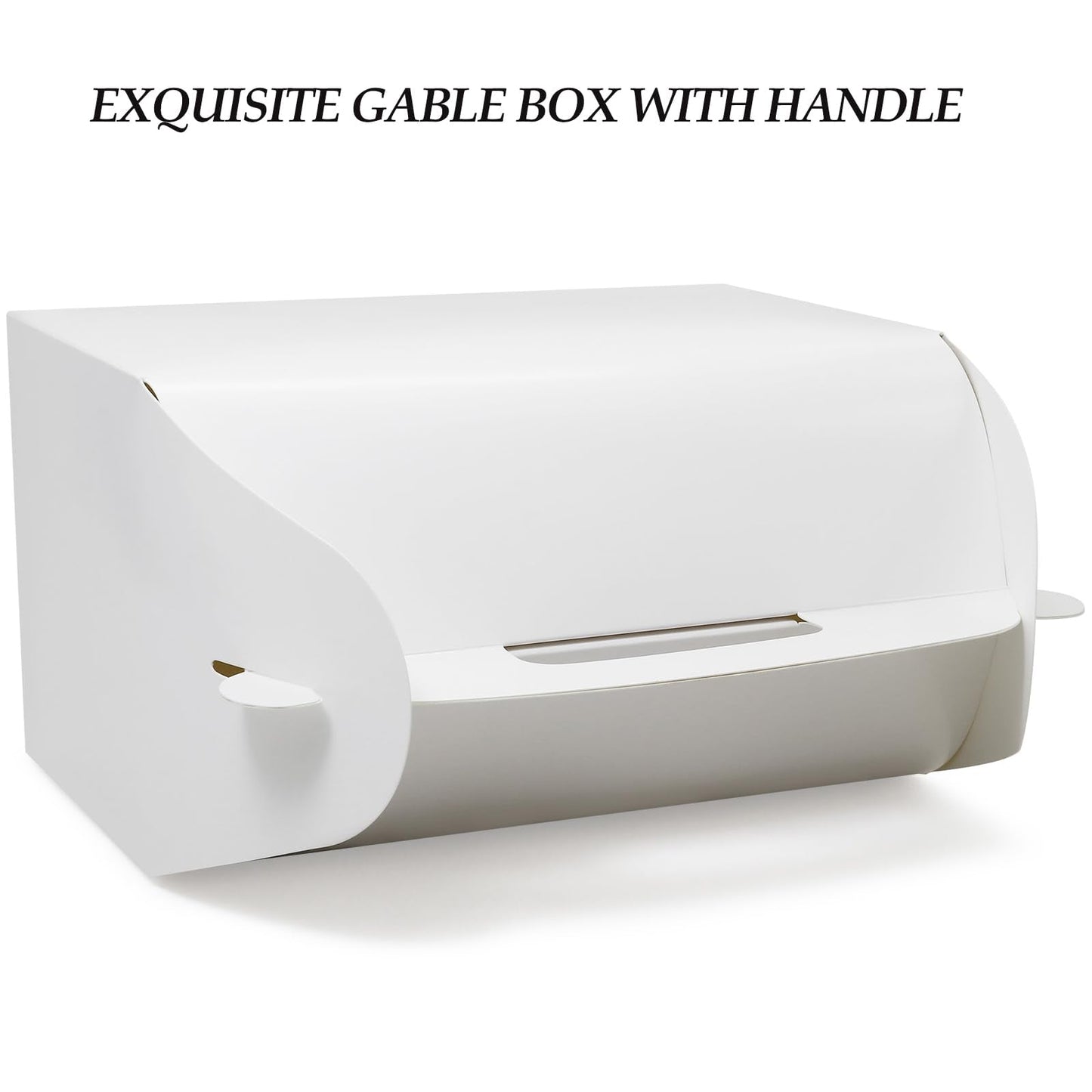 Oletx 30Pcs 9 Inch Large Gable Gift Boxes, White Party Favor Treat Boxes, Lunch Box with Handles for Birthday Babyshower Wedding Activity Picnic