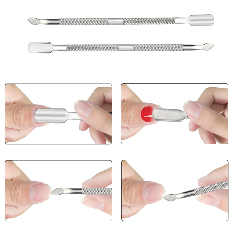 XINMEIWEN 8-Piece Cuticle Trimmer Set - Cuticle Nipper, Remover, Cutter with Pusher - Stainless Steel Nail Tools for Fingernails and Toenails (Silver)