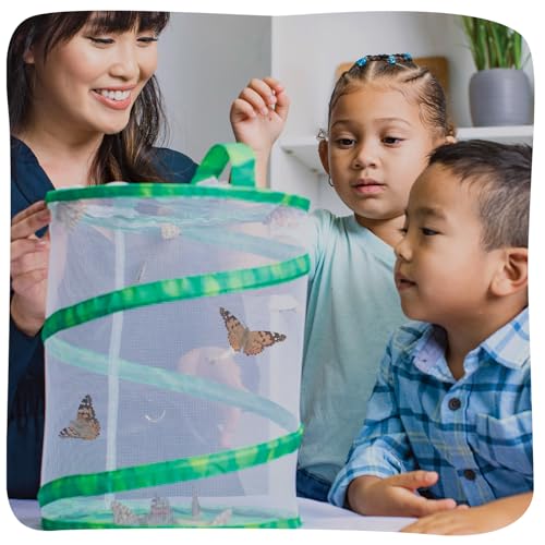 Insect Lore Raise and Release Butterfly Garden Kit – Caterpillar Habitat with redeemable Voucher – STEM-accredited Butterfly Growing Kit for Kids, Classrooms, and Homeschool Learning