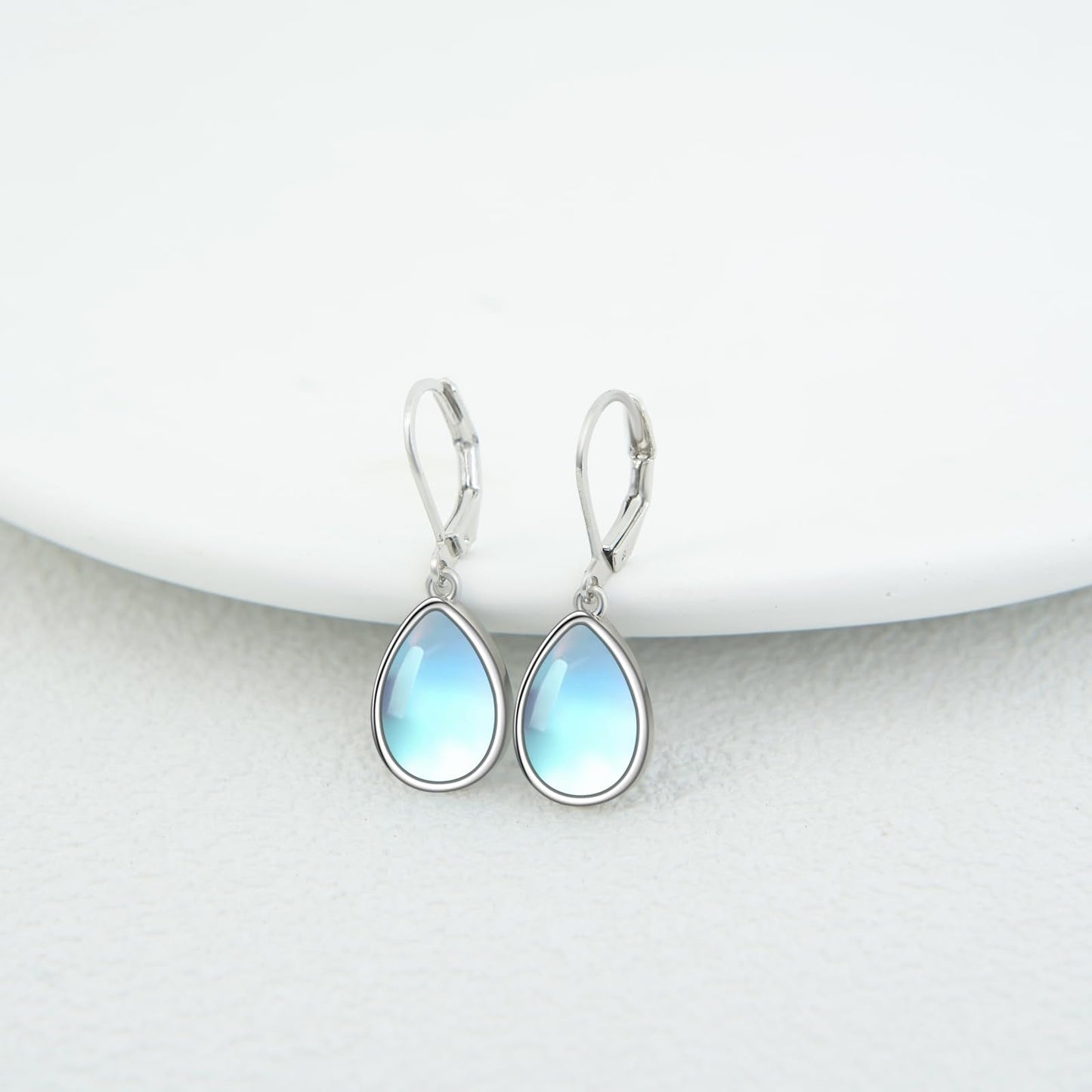 TALYKONG Moonstone Earrings for Women Teardrop Leverback Dangle Earrings for Women (moonstone earrings)