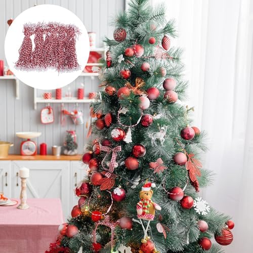 Cabilock 500 Pcs Red Locking Ornament Hangers with Twine for Christmas