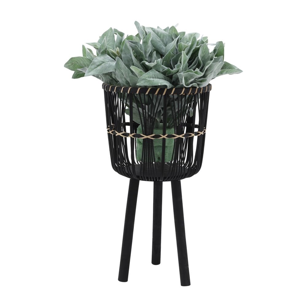 callmego Bamboo Planter Set with Stand for Indoor Plants and Succulents – Includes 11 Inch, 13 Inch, and 15 Inch Sizes