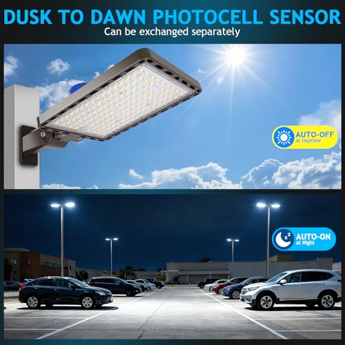 350W LED Parking Lot Light Dusk to Dawn Photocell 5000K Commercial Outdoor Area Light IP65 Waterproof 100-277V 52500LM Wall Mount - size: 350W Wall Mount