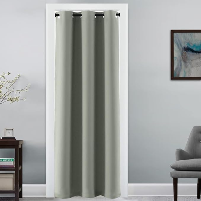 H.VERSAILTEX Doorway Curtain Blackout Closet Door Curtain Room Divider Window Treatment Curtain for Bedroom Thermal Insulated Privacy Drape Soundproof Grommet, 42 x 80 inches, 1 Panel, Sage
