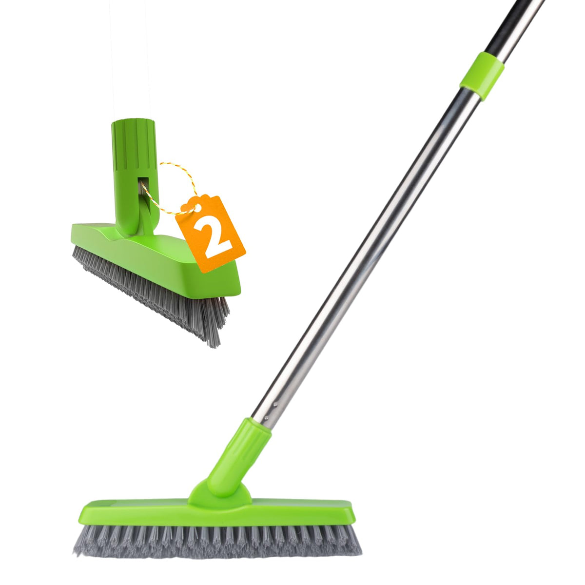 2 Pack Grout Brush with Long Handle