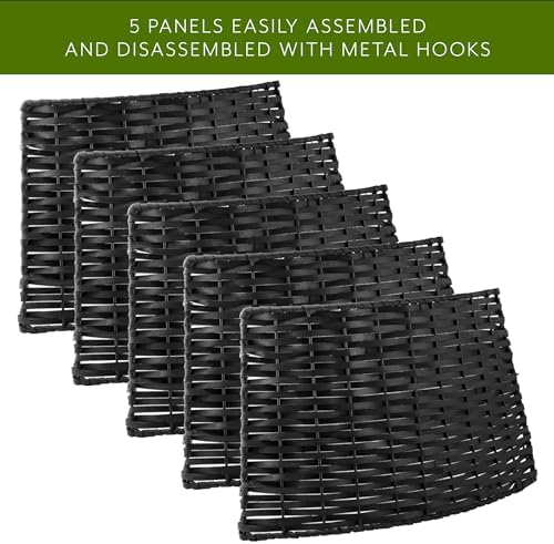 AuldHome Design Wicker Christmas Tree Collar (Black, 29-Inch), Real Wood Basket Weave Large Willow Tree Skirt