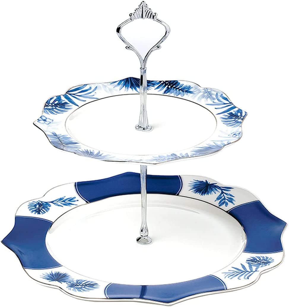 SOCOSY Elegant Flower Porcelain Cake Stand, Cupcake Tower, Dessert Stand Serving Tray Platter for Tea Party, Wedding, Birthday