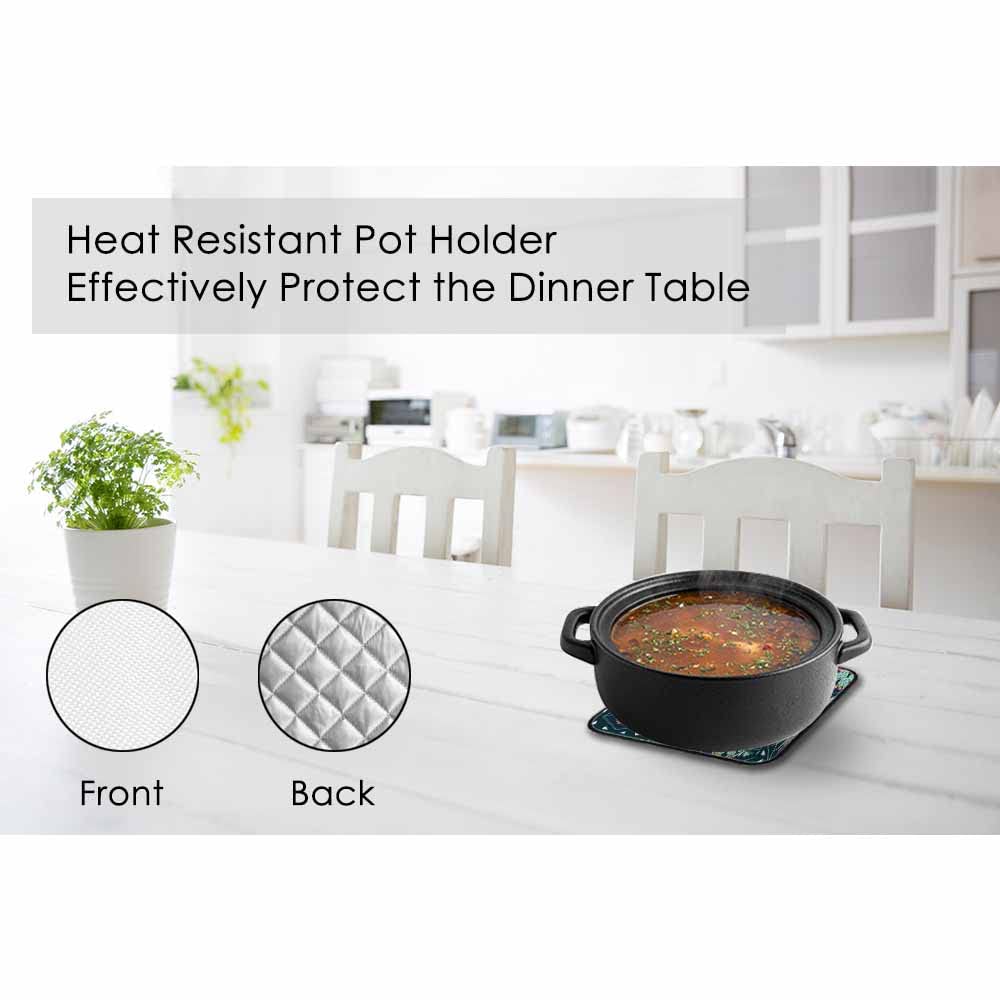 Samgula Green Plant Oven Mitts and Pot Holders Sets Succulents Cactuses in Glass Terrariums Heat Resistant 3pcs for Cooking Baking BBQ