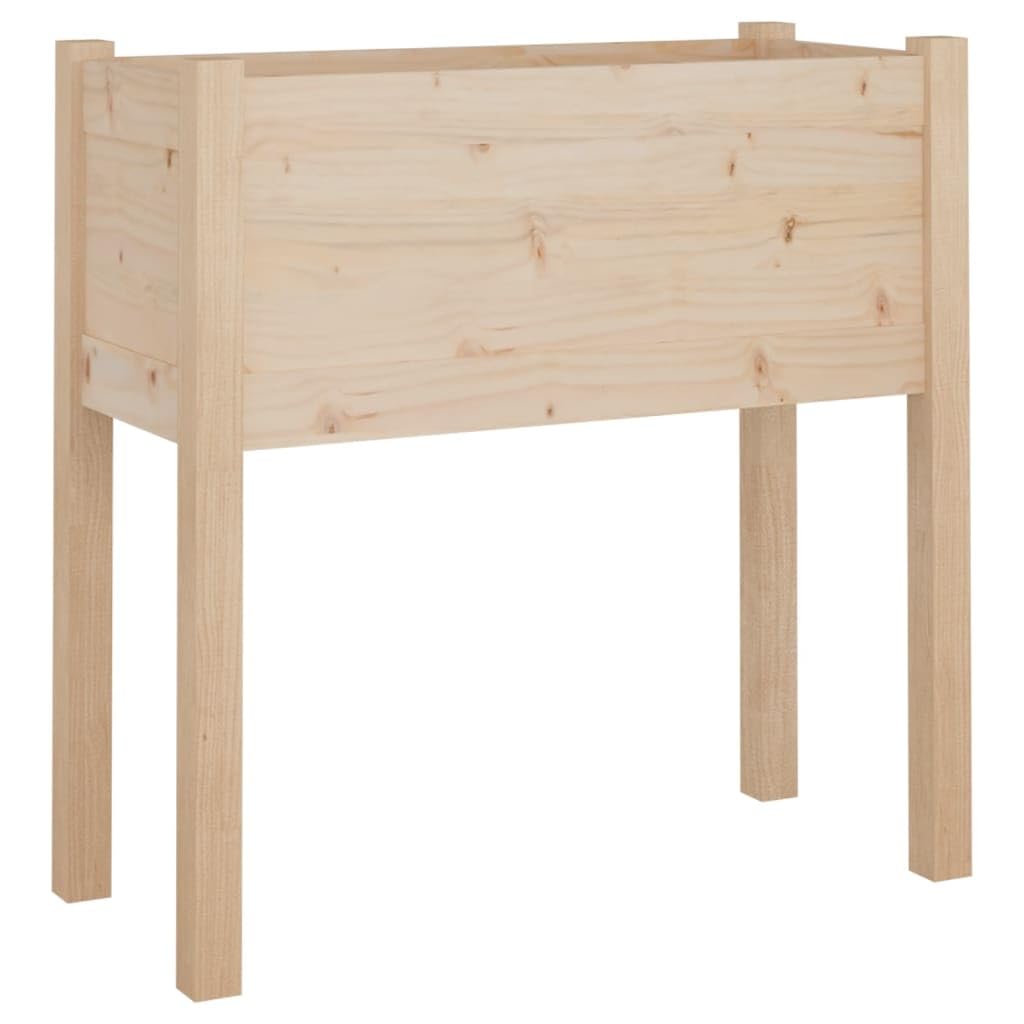 WXGTBKPR Solid Pine Wood Garden Planter Box, 27.6-Inch Square Outdoor Flower Bed for Patio, Deck, Balcony, Rustic Vegetable Container Stand