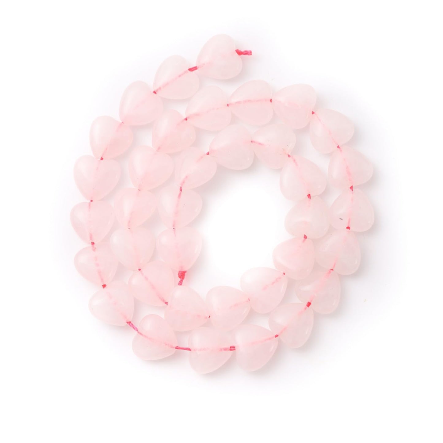 Natural Heart Shaped Rose Quartz Stone Beads 10mm Loose Crystal Healing Beads for DIY Necklace Bracelet Making Gemstone Craft Supplies