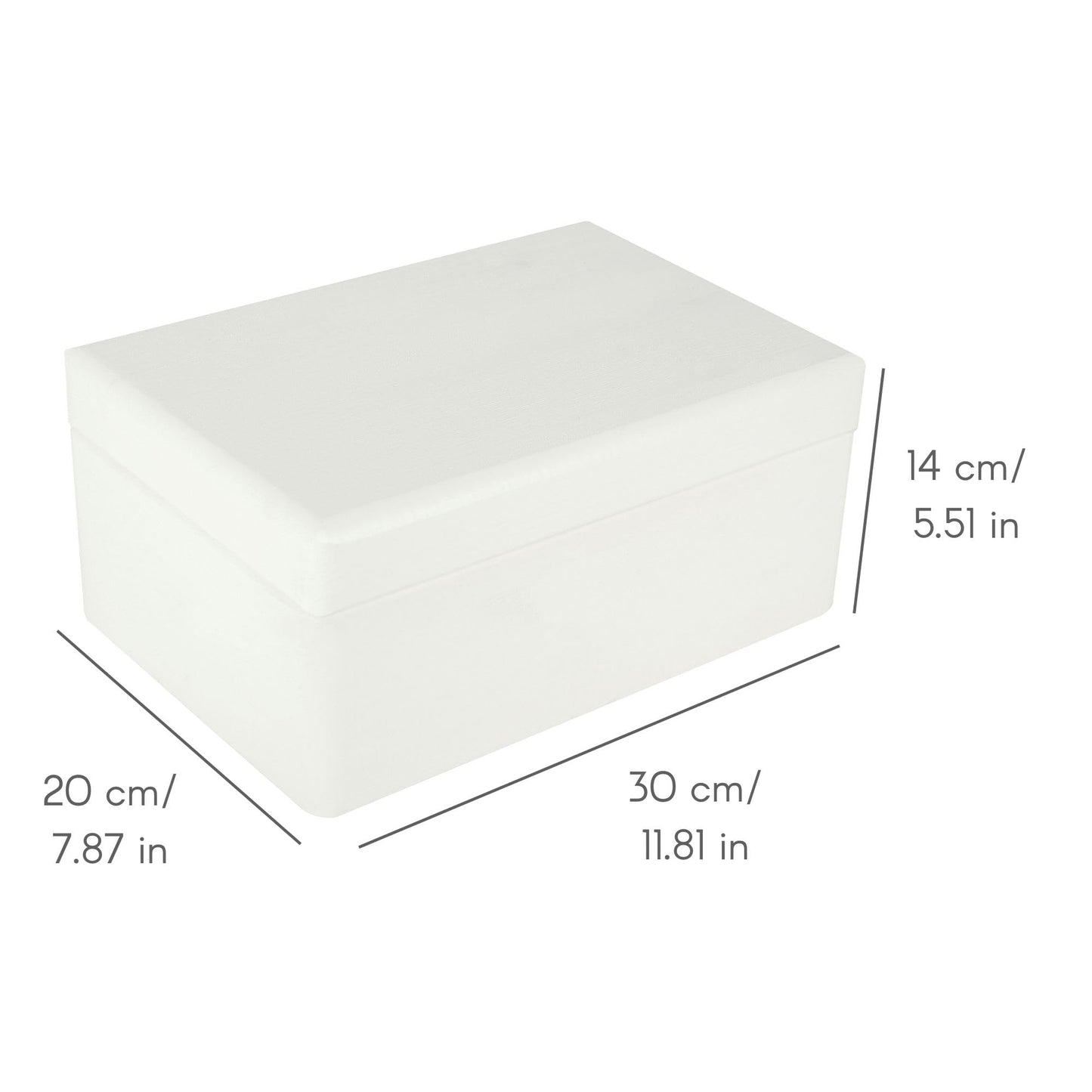 Creative Deco Large White Wooden Box Storage with Hinged Lid | 11.8x7.87x5.51in (+-0.5) | Keepsake Gift Box for Tool Dog Toy Kitchen Storage | ROUGH UNSANDED Wood Chest Trunk