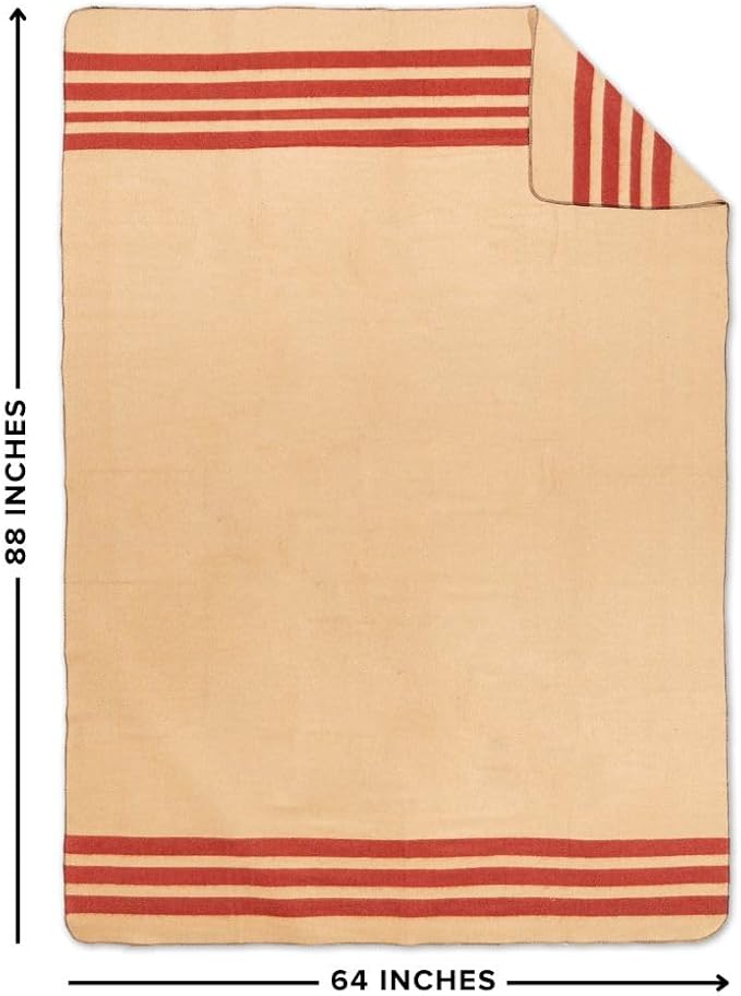 Arcturus Military Wool Blanket - Warm, Thick, Washable - Great for Outdoors, Camping, Stadium Blanket, Picnics, Travel - Car & Bushcraft Survival Kits, Large 64in x 88in 4.5 lb