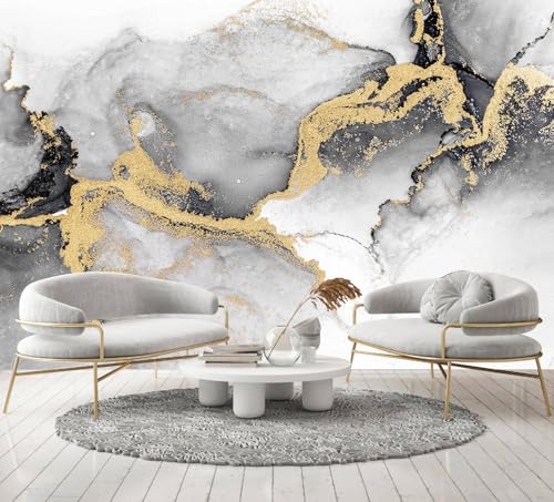 Black Gold Marble Wallpaper Abstract Ink Art Large Background Mural Living Room Office（Not Peel and Stick） - color: CYBH-906, size: 130" x 95"