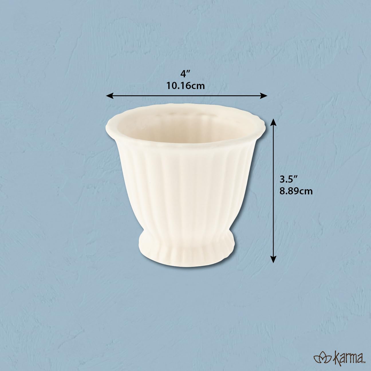 Karma, Modern Fluted Pot, Boho Small Plant Ceramic Pots, Modern Desk Decor, Office Planters, Small
