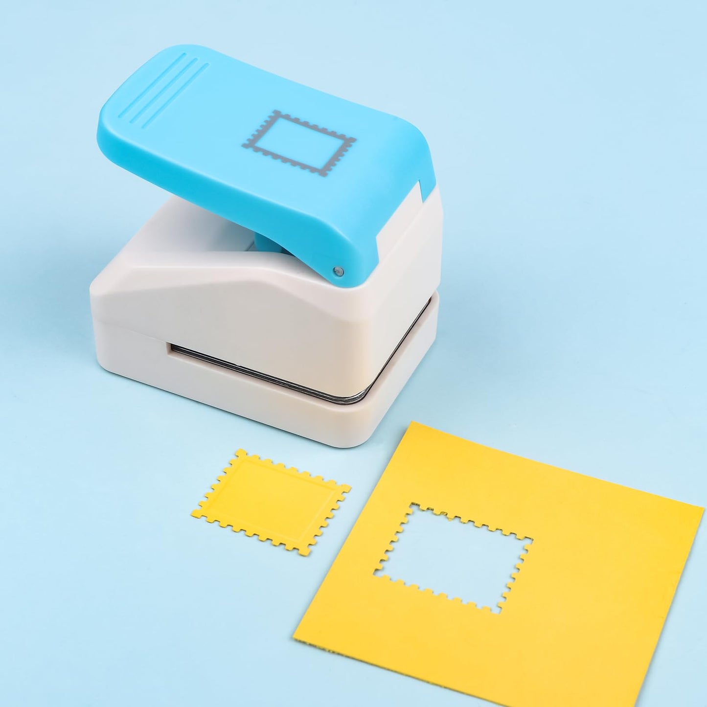 Stamp Puncher, Stamp Shaped Hole Punch,1.1x0.9inch Rectangle Postage Stamps Craft Punch, Stamps Cutter Hole Punches, Journaling Supplies Punchers, Paper Punches for DIY Scrapbooking Card Making