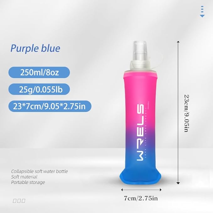 Soft Flasks TPU Soft Water Bottles Folding Soft Running Water Flask Small for Outdoor Sports Hiking Hydration Pack 8oz/17oz Hiking Cycling Climbing