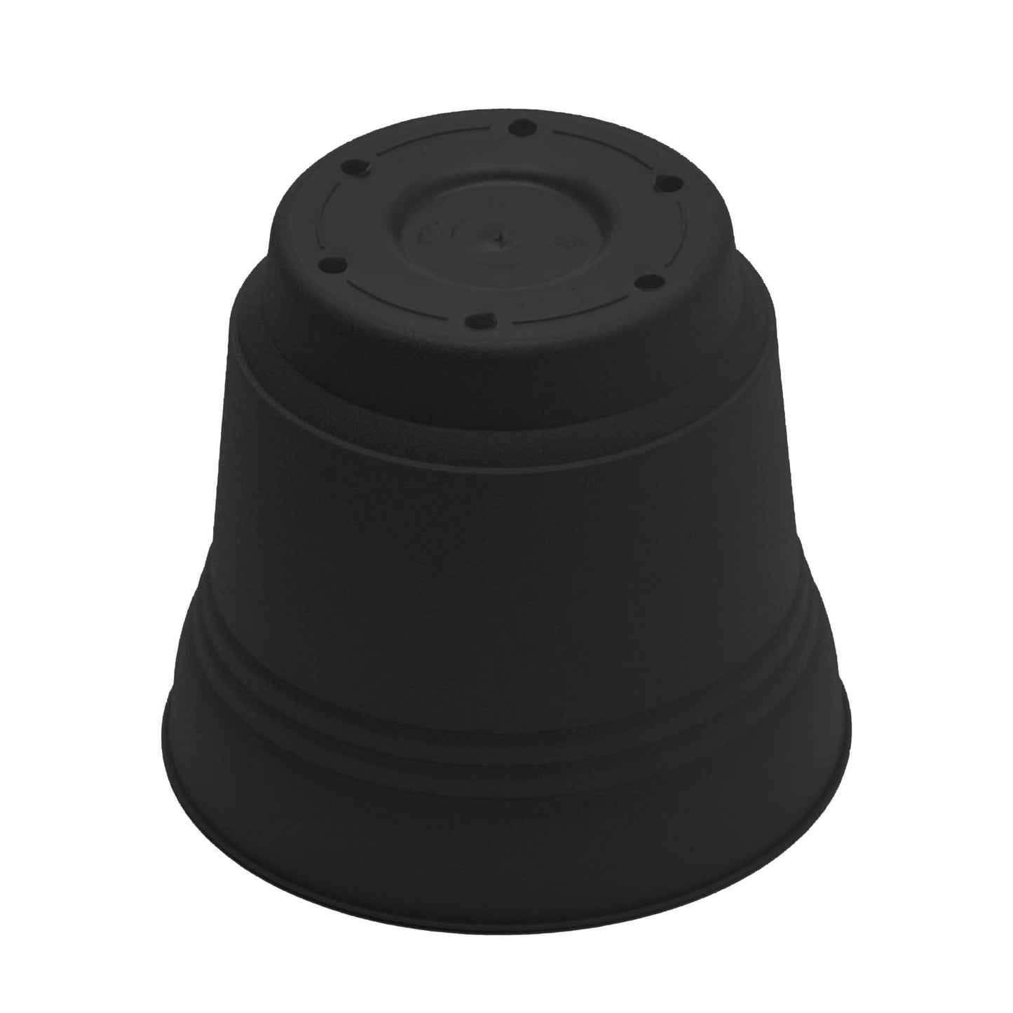 Bloem Saturn 7" Round Plastic Planter - Indoor/Outdoor, Snap-in Saucer & Drainage Holes, Black, 4-Pack