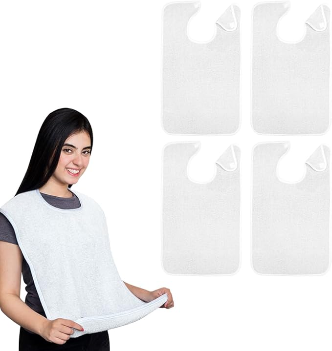 Avalon Towels Adult Bibs for Women 100% Cotton Bib for Adults for Eating - Terry Cloth Adult Bibs for Men Clothing Protectors