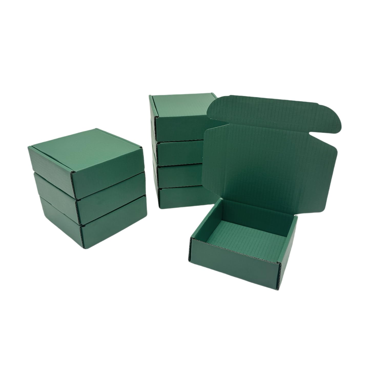 50 Pcs 4.7 x 4.7 x 1.6 Inches Mini Size Corrugated Cardboard Gift Boxes Recyclable Shipping Boxes for Packing Jewelry Ornament Gift Craft Packaging Supplier (Hunter Green)