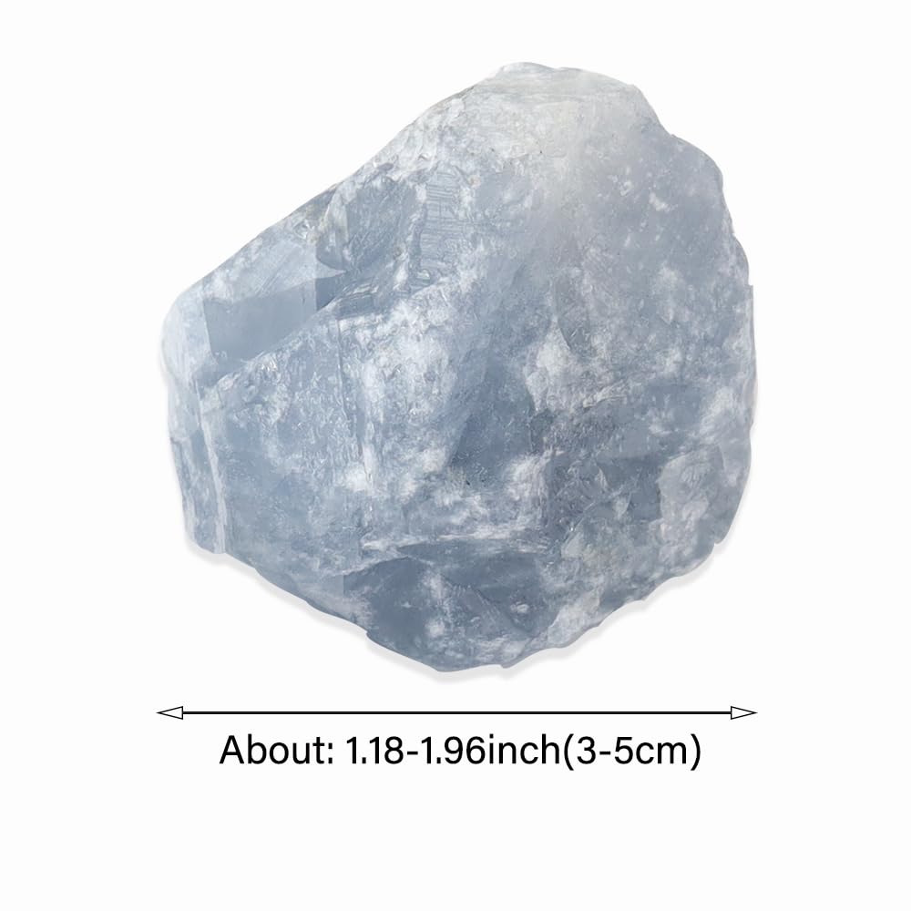 2PCS Natural Raw Stone Healing Crystals Bulk Healing Gemstones for Reiki Tumbling Fountain Rocks Meditation Garden Home Decor (Blue Celestite)