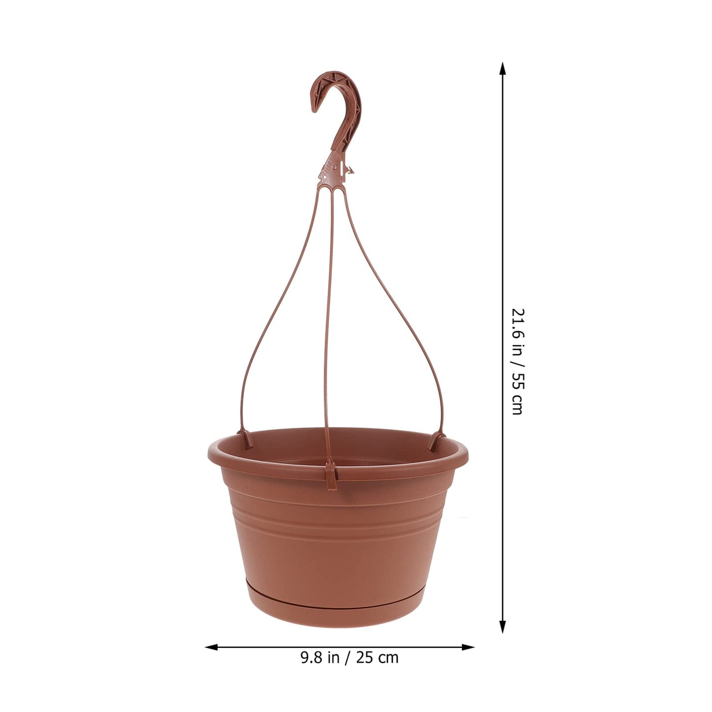 GANAZONO 3pcs Hanging Planters Durable Plastic Hanging Flower Pots with Hooks for Home Balcony Garden Decor