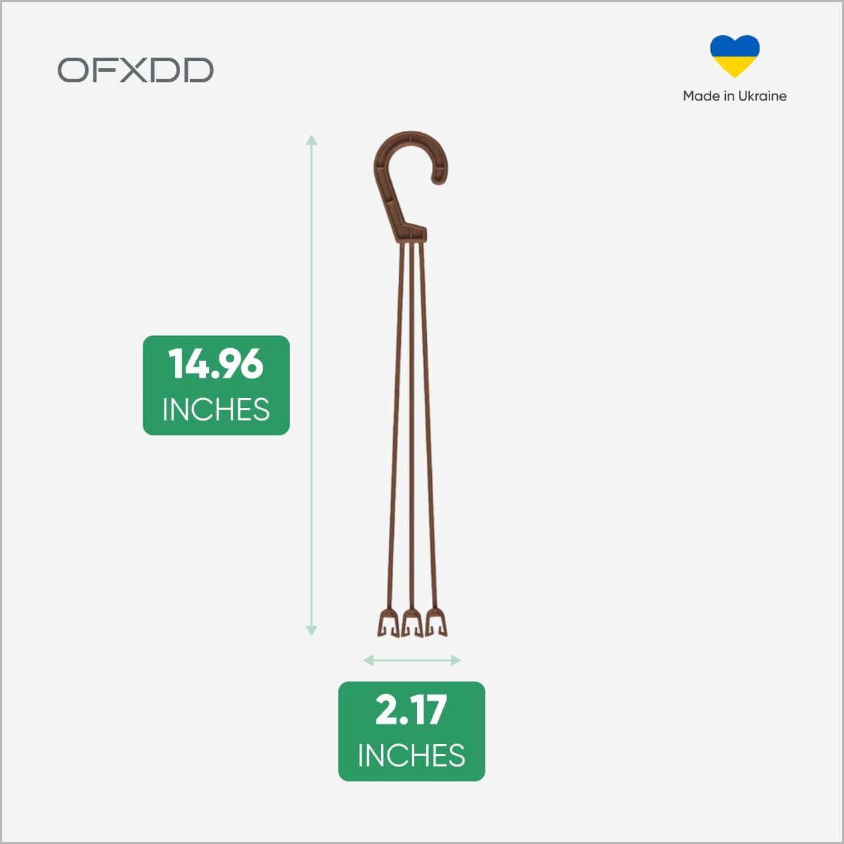 OFXDD Plant Hanger, 3 Pcs - Flower Hanging Planters for Indoor and Outdoor Plants - Plastic Plant Holder with Hooks, Brown