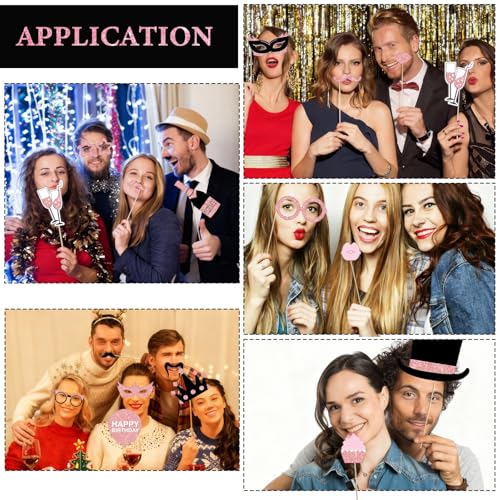 Birthday Photo Booth Props, Black Rose Inflatable Photo Booth Frame, 29PCS Photo Booth Props for Party Selfie Party Decorations and Gifts - size: Black Rose Birthday Inflatable Frame