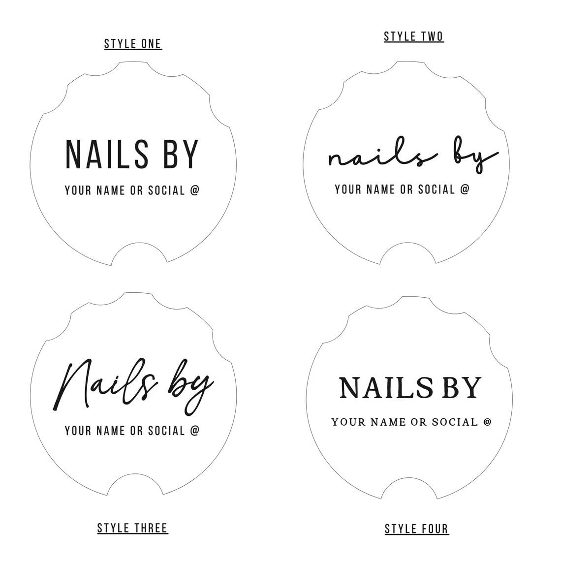 Acrylic Nail Photo Prop for Salons & Artists, Personalised Discs, 4'' Nail Artist Gifts, Advertising Tool, Tech Prop (Style 11)