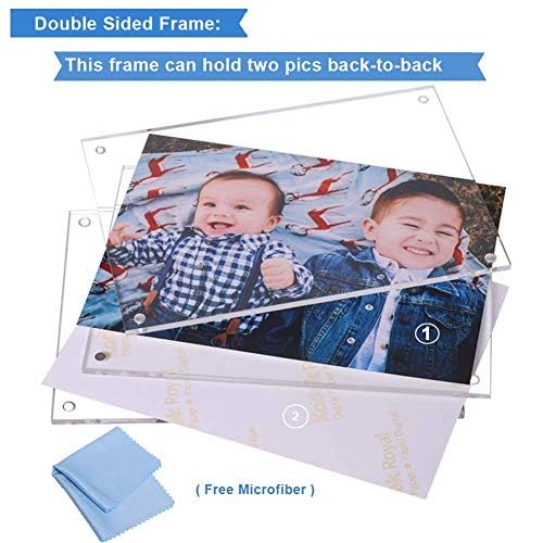1Pack Acrylic Picture Frame,5x7 Clear Double Sided Photo Frame,Magnetic Photo Frames Desktop Display Family Baby Friends or Pet Dog Picture with Support Stand and Gift Boxes - size: 5x7in-1