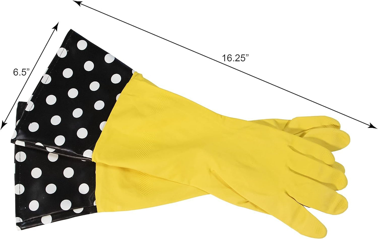 Evriholder Glam-Gloves Reusable Latex Dishwashing Gloves for Kitchen or Cleaning, Yellow, 3 Pairs, Patterns May Vary