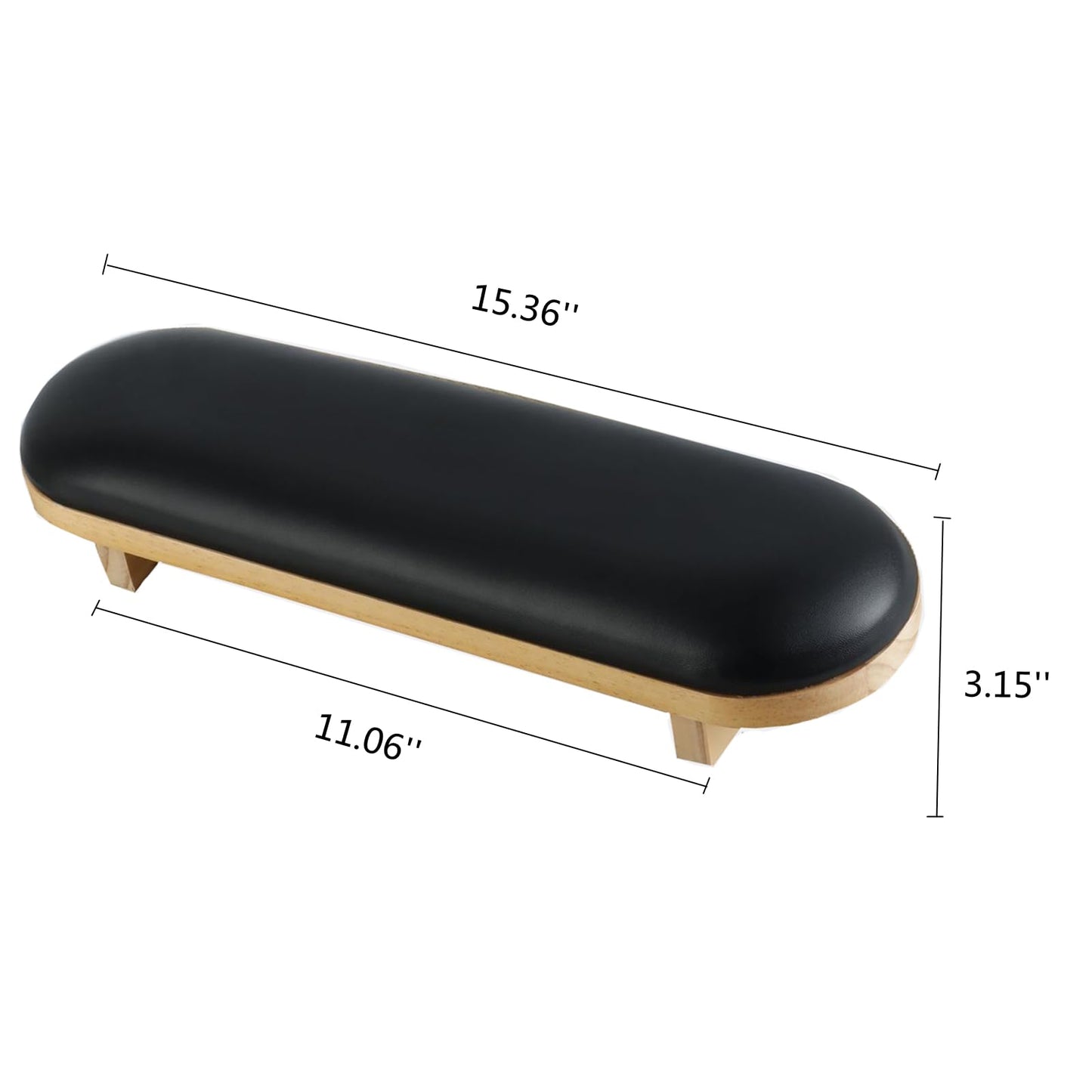TANG SONG 1PC Sponge Manicure Hand Rest Pillow Wooden Nail Stand Hand Holder Nail Table Manicure Armrest Cushion (Black)