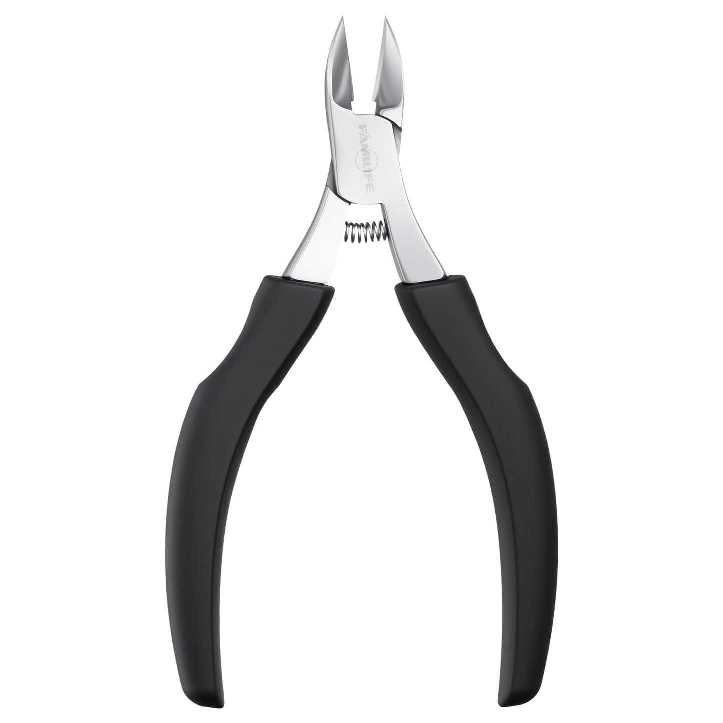 FAMILIFE Toe Nail Clippers for Thick Toenails, Professional Stainless Steel Ingrown Toenail Clippers, Sharp Durable Blades Pedicure Tools with Non-Slip Plastic Handle for Salon & Home Use