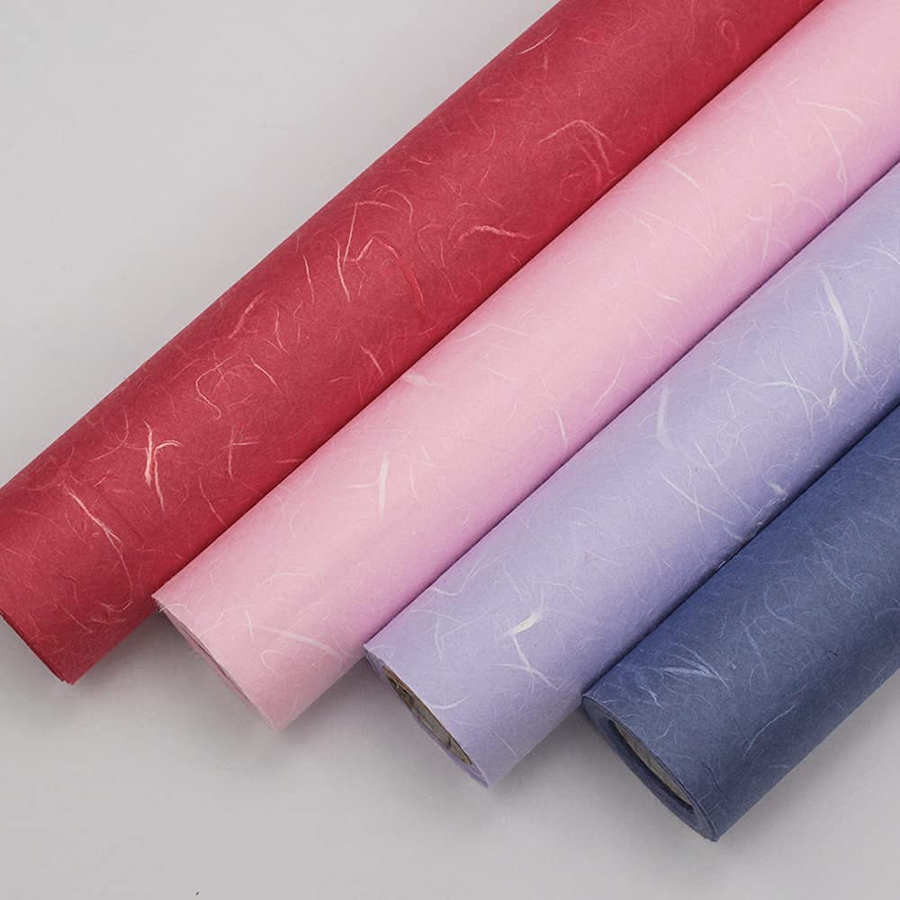 Korean Traditional Mulberry Paper, Colored Hanji Paper Roll, Natural Fiber Texture, Unyong (Brown, 21.3" x 787.4")