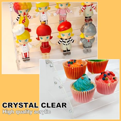 Acrylic Riser, 12 Inch 3 Tier Clear Perfume Organizer, Skincare Organizer, Cupcake Stand, Sturdy Shelves for Display Decoration and Organization