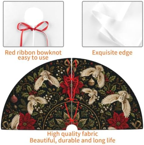 Christmas owl Christmas Tree Skirt Xmas Tree Skirt, Winter Christmas Tree Mat for Home Party Holiday Indoor Outdoor Decorations