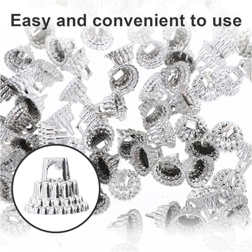 DOITOOL 100pcs Sliver Christmas Ornament Caps, 0. 51inch Round Christmas Hangers Caps Replacement for DIY Xmas Tree Ball Ornaments