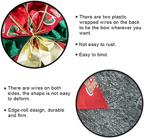 Hying Large Christmas Bow for Wreath, Red Green Velvet Wreath Bow for Christmas D??cor - Winter Christmas Bow for Front Door Indoor Outdoor Wall Decoration Supplies Ornament