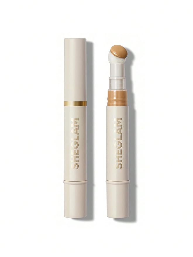 SHEGLAM Complexion Boost Concealer Sponge-Head Applicator Matte Liquid Concealer Long Lasting Brightening Color Corrector Weightless All-Day Long Lasting Hydrating Concealer-Sand