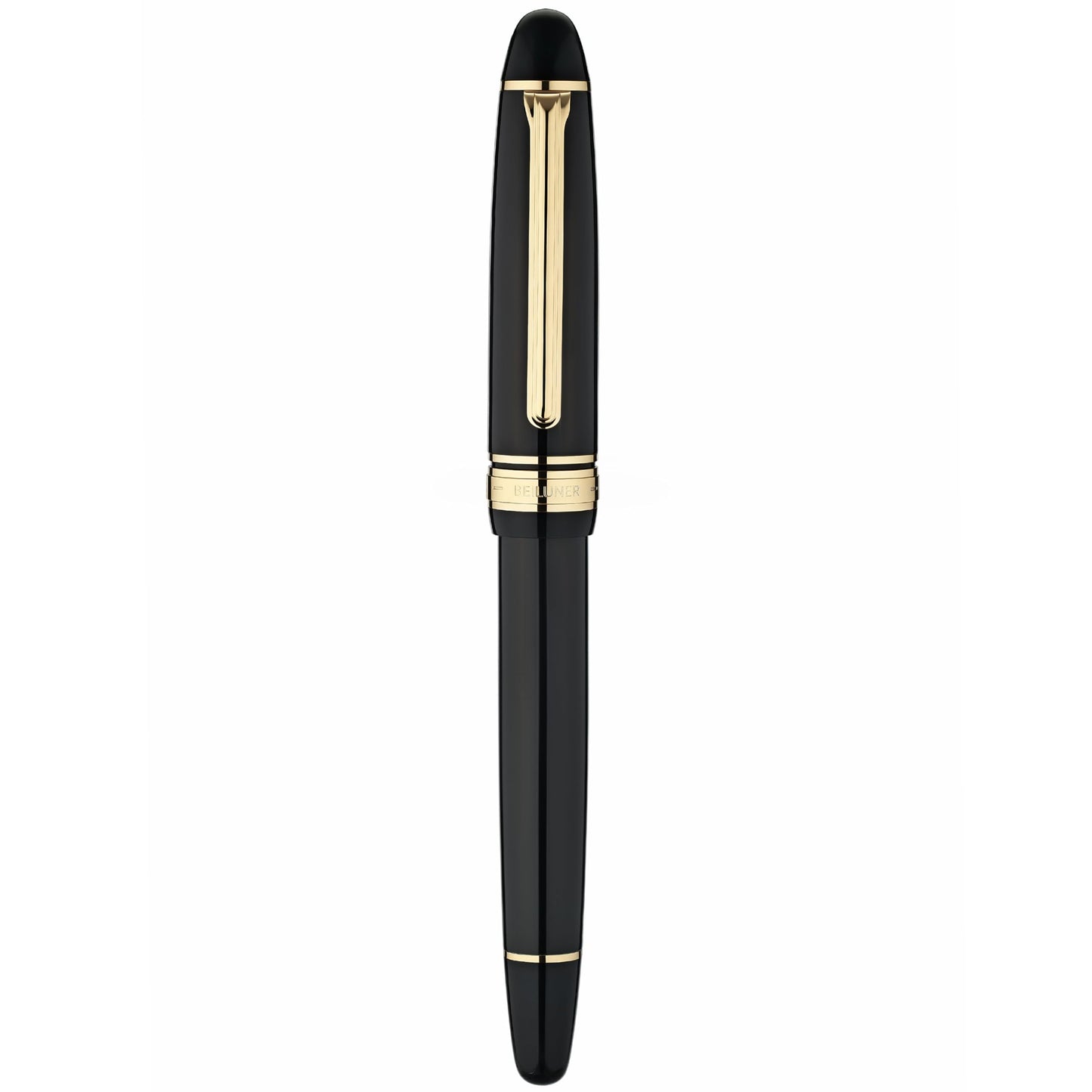 BEILUNER 319 Piano Black Lacquer Rollerball - Stunning Luxury Pen with 24K Gold, Heavy, Schneider Black Ink Refill, Best Gift Set for Men & Women, Professional, Executive Office, Fancy Classic Pens