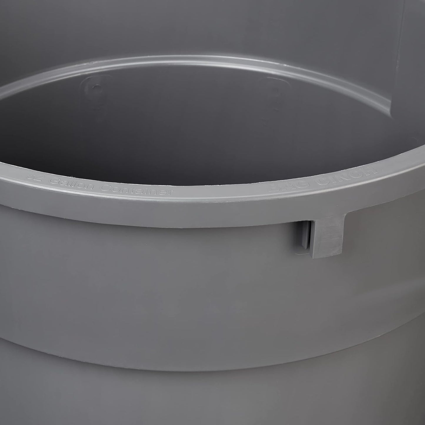 Amazon Basics Heavy Duty Sturdy Round Trash Can, 32 Gallon, Grey, Pack of 2
