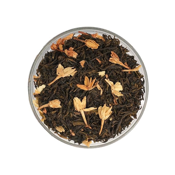 Goodwyn Jasmine Green Tea Loose Leaf –50 Cups (100g / 3.5 oz) | Herbal Jasmine Flower Infused Green Tea | Delicate Floral Aroma, Low Caffeine, Sugar-Free | Premium Reusable Tin Perfect for Gifting, Indian Origin Chai