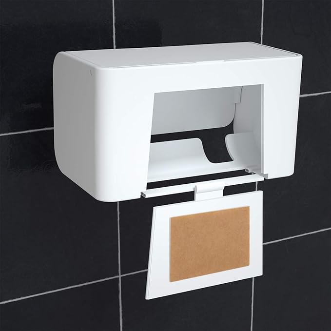 Toothbrush Holder Wall Mounted with Cover, Self Adhesive Toothbrushes Holder Perfect for Dorm Bathrooms and Shower, Holds 2 Toothbrushes