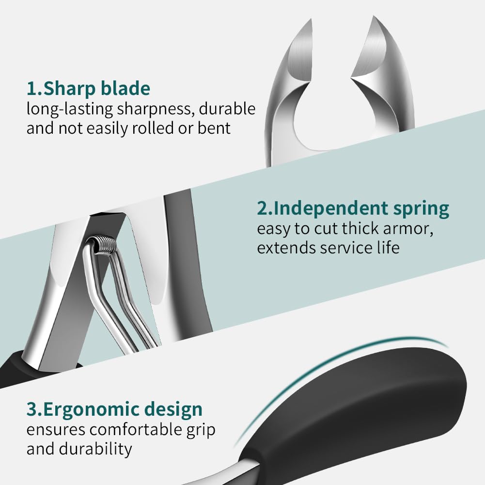 DEOU Heavy Duty Large Opening toenail Clippers, Suitable for Embedded Growth and Rough Nails, Home Pedicure Tools for Men, Women, Elderly Newly Upgraded Stainless Steel (Nail Clippers+Gift Box)