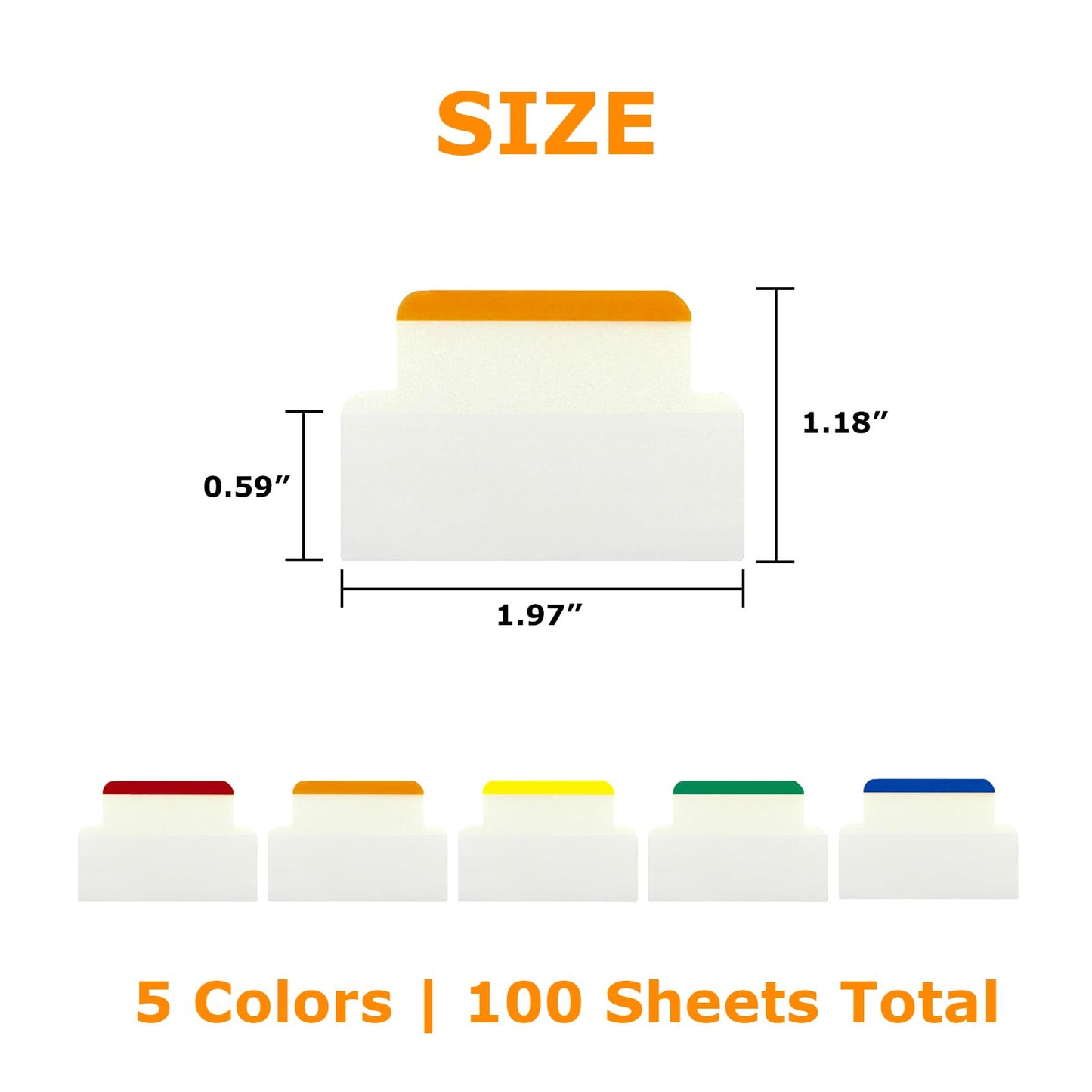 4A 100 Pcs Divider Sticky Tabs 1.2 x 2 in, Transparent Sticky Index Tabs Flags Page Markers for Books Notebooks Office School Supplies, 25 Sheets/Pack, 4 Packs, 4A 6031x4