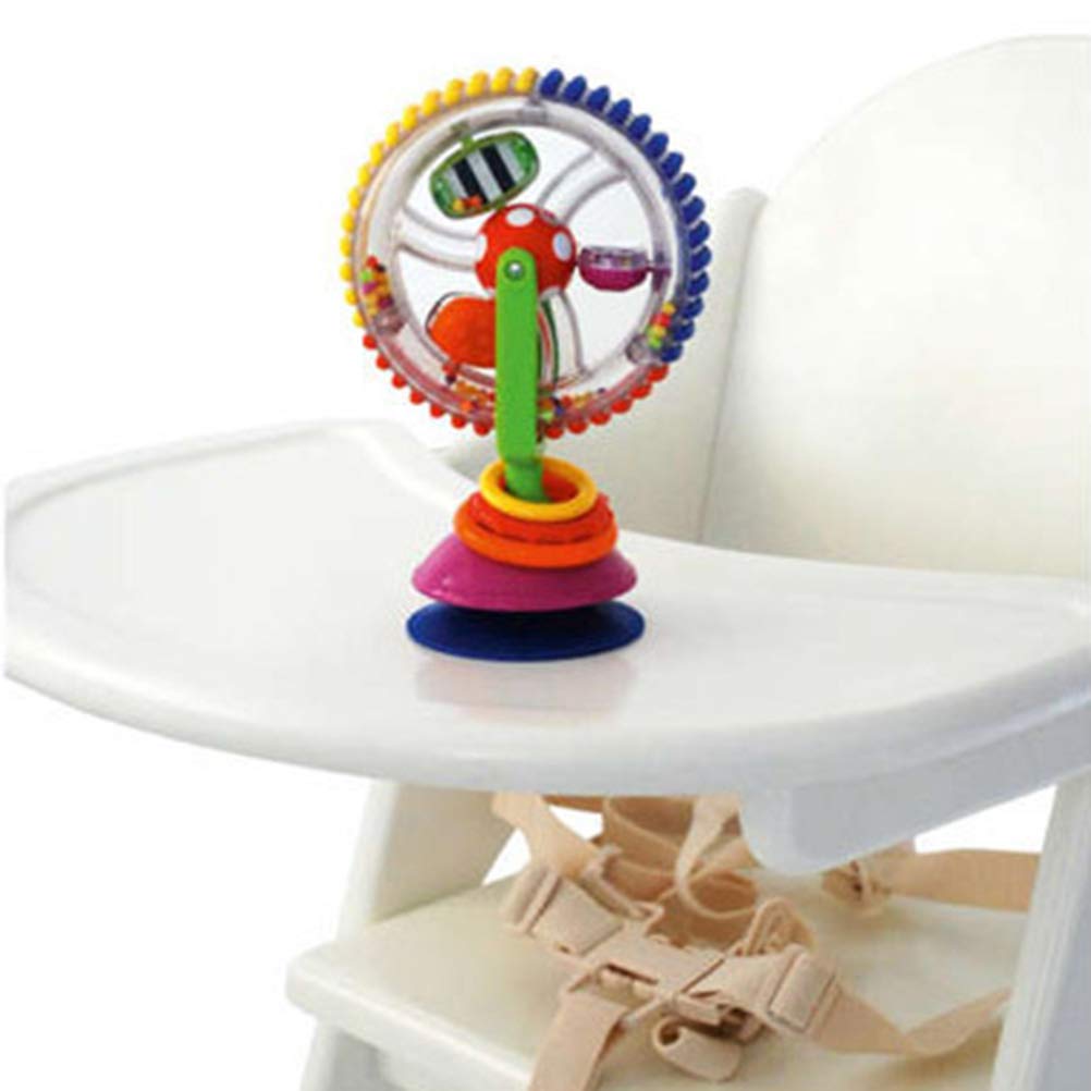 shenruifa Ferris Wheel Toy, Colorful Rotating Ferris Wheel Toy Dining Table Cart Sucker Toy Baby Stroller Early Education Toy with Suction Cup Base (Colorful)