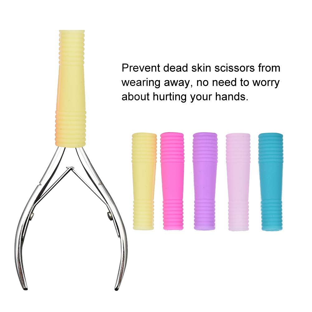 Silicone Cuticle Trimmer Nippers Tweezers Scissor Nipper Cover Protector Protective Sleeve for Manicure Pedicure Tools Nail Cuticle Scissors(2)